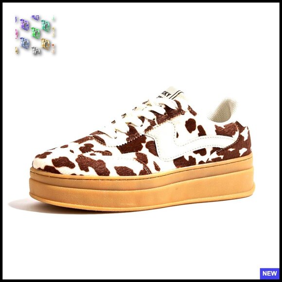 Shoes - Platform Sneakers Chunky Sole Suede Faux Leather Casual Walking Shoes Retro